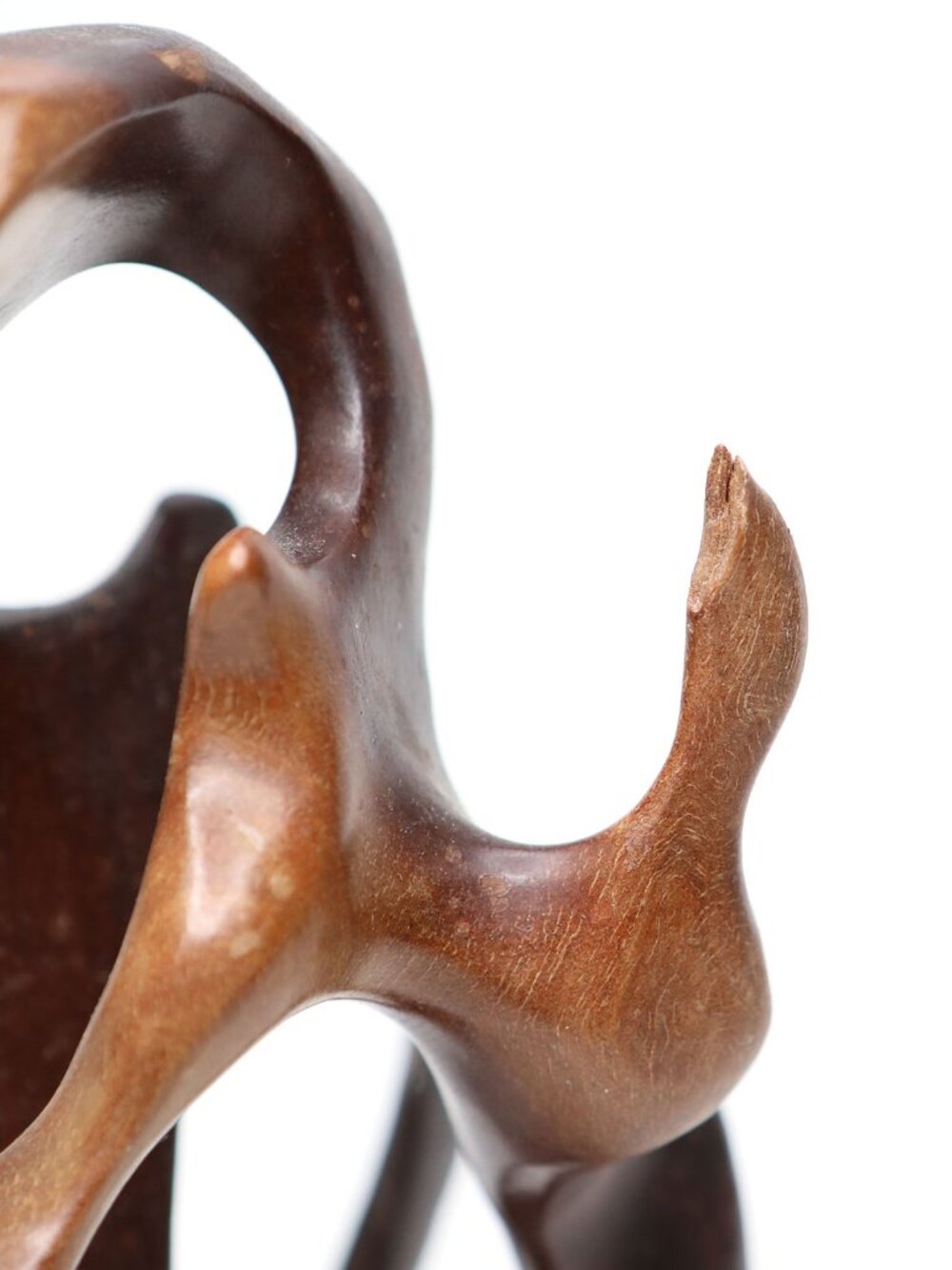 Vintage Mid-Century Modern Abstract Wood Sculpture - Biomorphic Carving - Picture 12 of 14